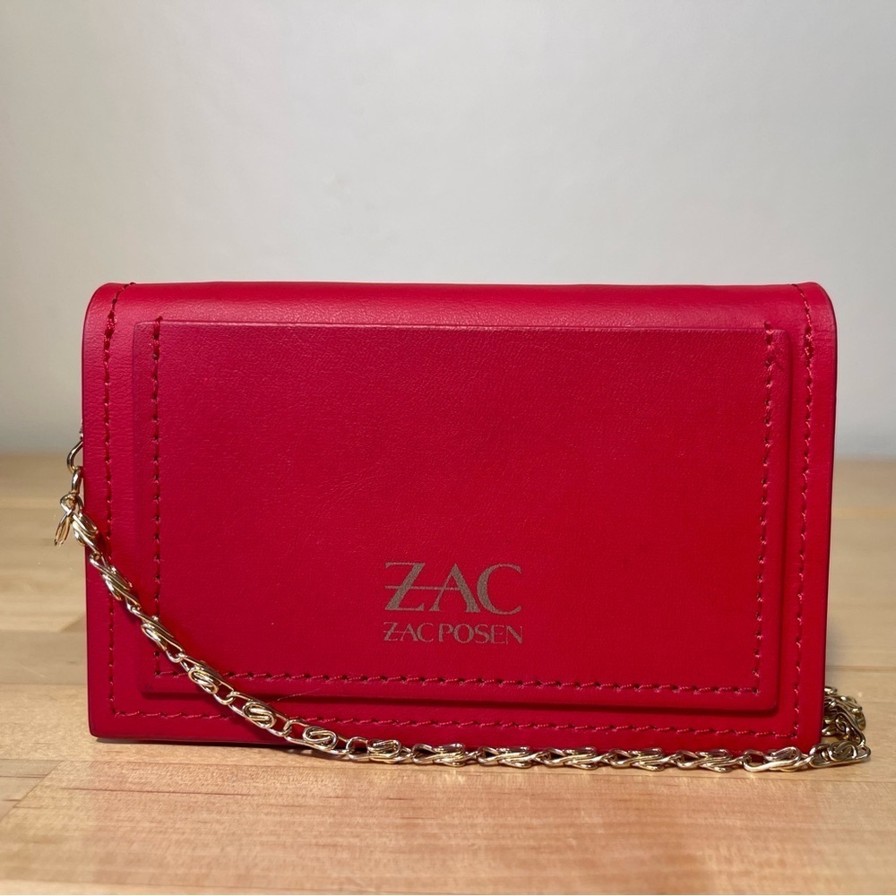 ZAC Zac Posen Eartha Leather Card Case Mini Crossbody Wallet on Chain - Picture 3 of 13